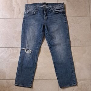 Kut from the Kloth Blue Distressed Ankle Jeans